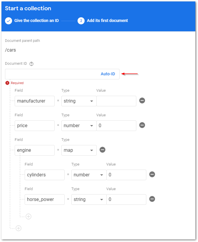 Screenshot of document creation by author