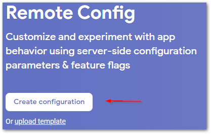 Screenshot of Remote Config menu in Firebase by author