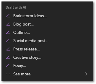 Draft options for writers with Notion AI