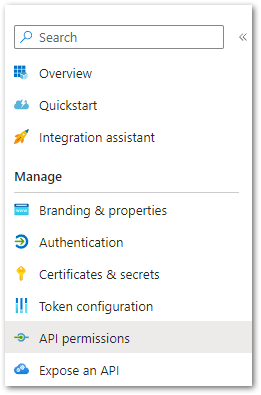The API permissions menu handles all user permissions