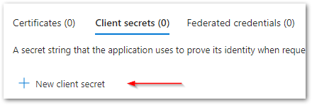 Click the button to create a new client secret